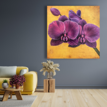 Orchid oil painting