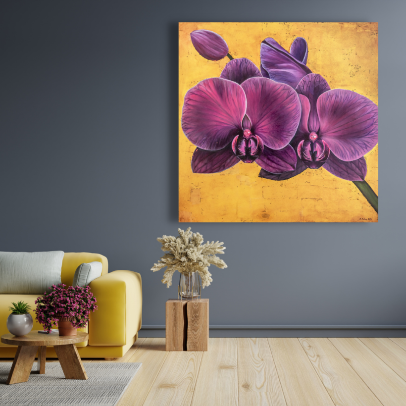 Orchid oil painting