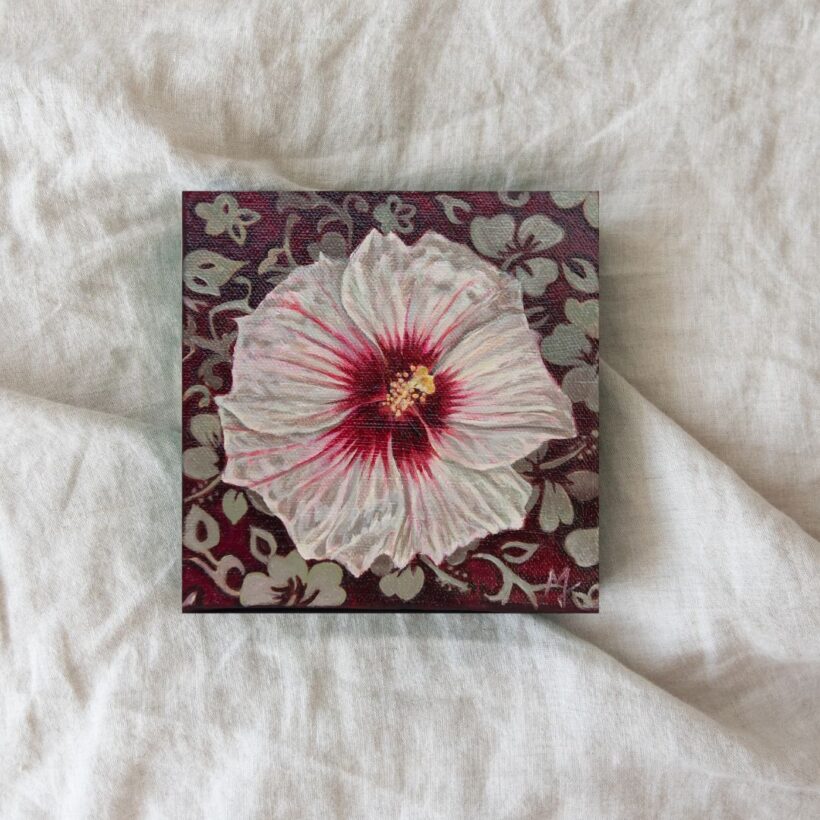 hibiscus oil painting