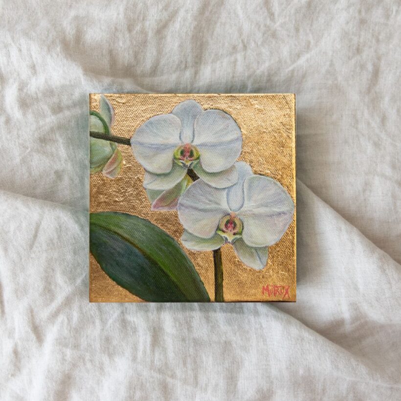 White Moth Orchid painting to buy