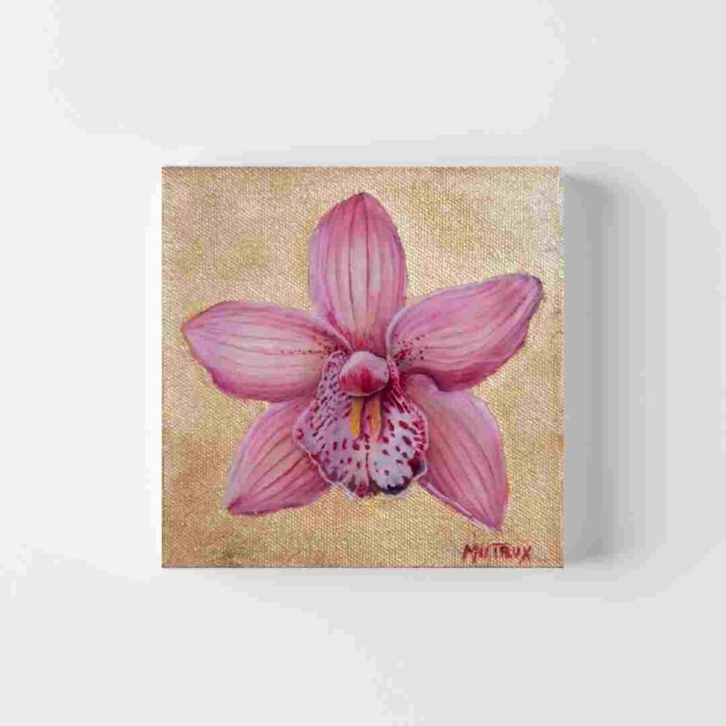 Pink Orchid Oil Painting