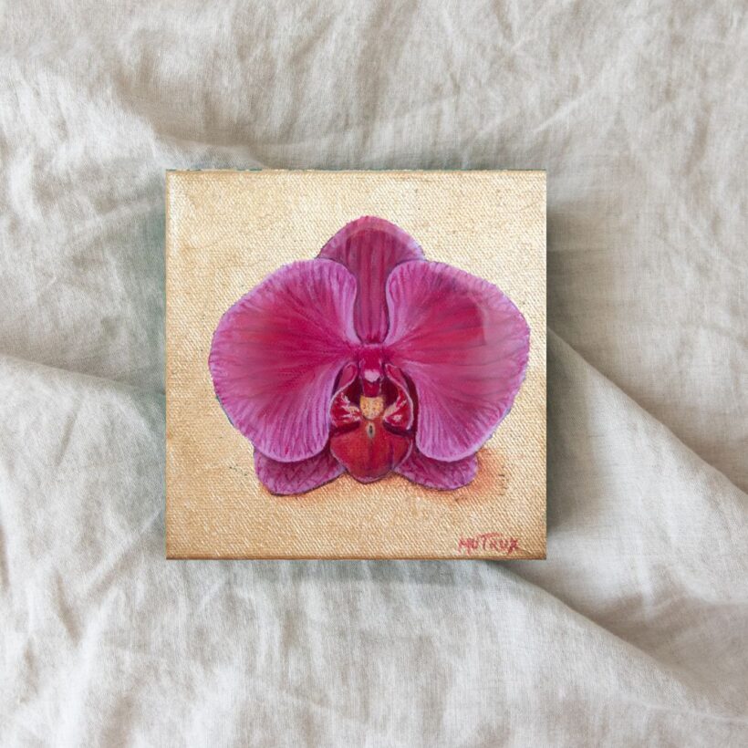 purple orchid painting