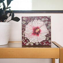 white hibiscus painting for sale