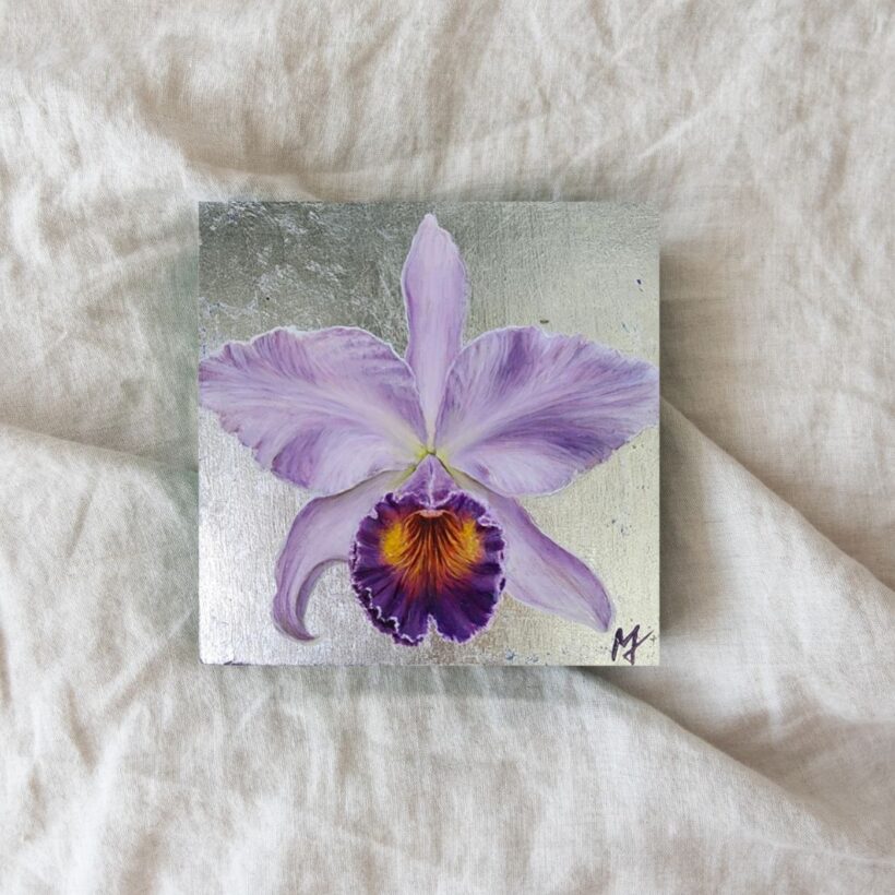 purple and yellow orchid