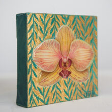 yellow moth orchid oil painting