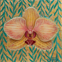 yellow moth orchid painting