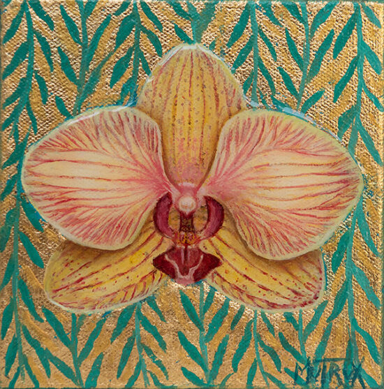 yellow moth orchid painting