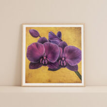 orchid painting in frame