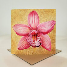 Pink Cybidium greeting card