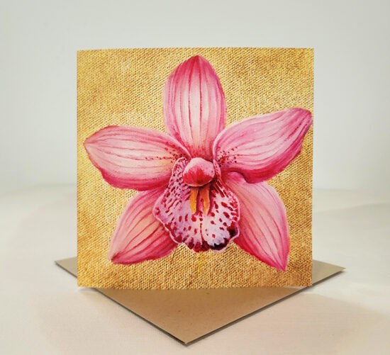 Pink Cybidium greeting card