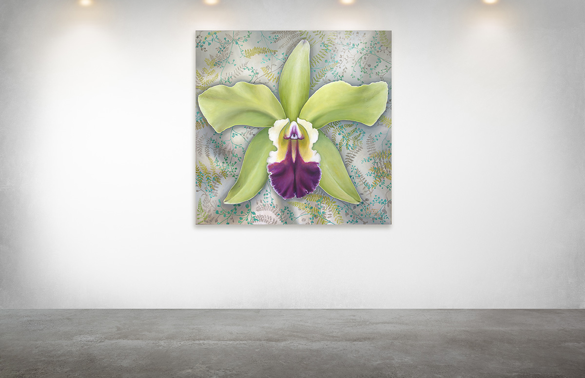 Green Veil orchid art